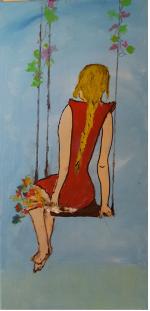 Fille sur balen&ccedil;oire