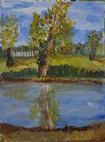 Bord d'&eacute;tang avec arbre